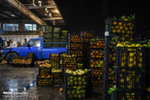 بازدید مدیرعامل سازمان تعاون روستایی ازوضعیت میوه شب یلدا در میدان بار