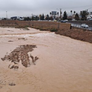 جریان آب در رودخانه خشک شیراز پس از بارندگی