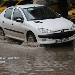 آبگرفتگی معابر شهر دهلران بر اثر شدت بارش باران