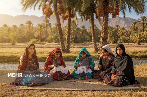 برپایی غرفه صنایع دستی حصیربافی در سراوان