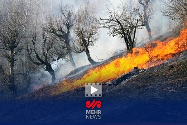 آتش‌سوزی در آزادراه قزوین - رشت