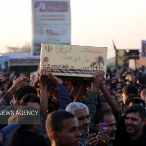 تشییع باشکوه پیکر شهید گمنام هشت سال دفاع مقدس در هشتبندی