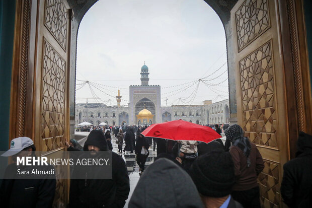 چهارشنبه زیارتی در حال و هوای بارانی حرم مطهر امام رضا(ع)