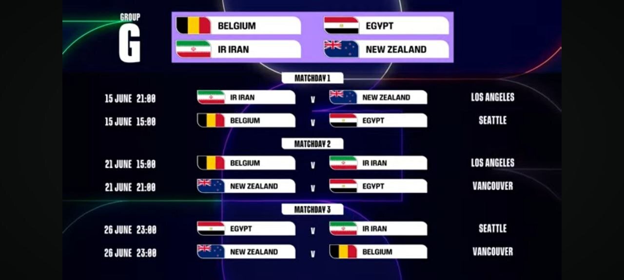 زمان و مکان بازیهای تیم ملی فوتبال ایران در جام جهانی مشخص شد
