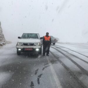 مسدود شدن گردنه ته‌ته بر اثر برف و کاهش شدید دید