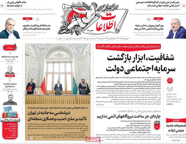 روزنامه 19 آذر 1404