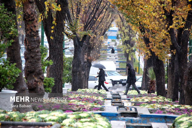باران در کرمانشاه؛ از خیابان‌های خیس تا آسمان ابری شهر