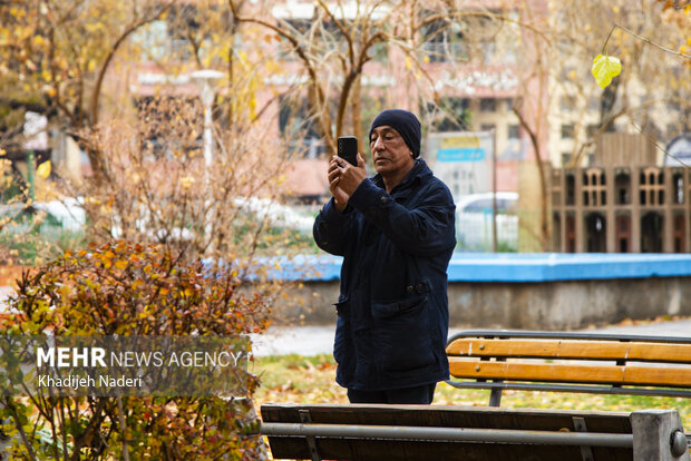 باران پاییزی در چهارباغ اصفهان