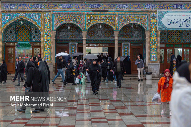 بارش باران پاییزی در قم