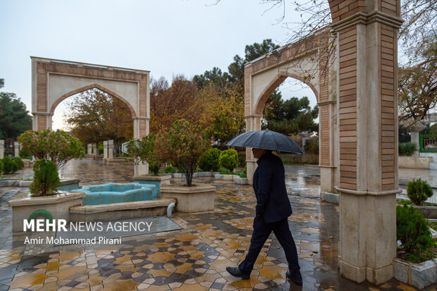 بارش باران پاییزی در قم