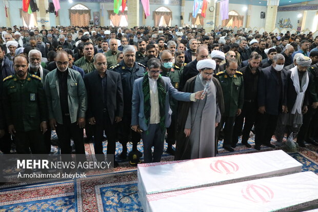 آیین تشییع شهدای حادثه تروریستی لار در زابل