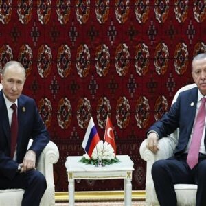 دیدار پوتین و اردوغان در حاشیه اجلاس «صلح و اعتماد»+ فیلم