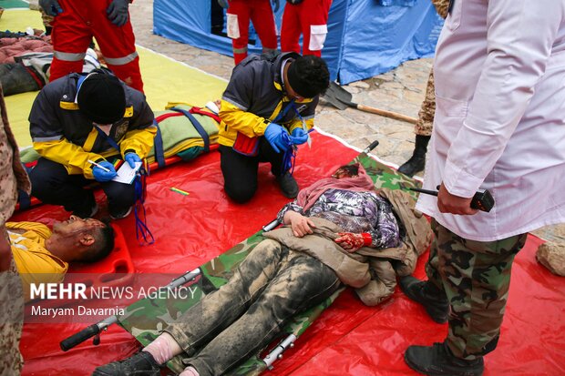 مانور زلزله ۶.۸ ریشتری و سیل در روستای باغچق بجنورد