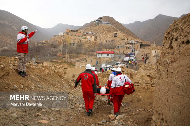 مانور زلزله ۶.۸ ریشتری و سیل در روستای باغچق بجنورد