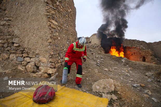 مانور زلزله ۶.۸ ریشتری و سیل در روستای باغچق بجنورد