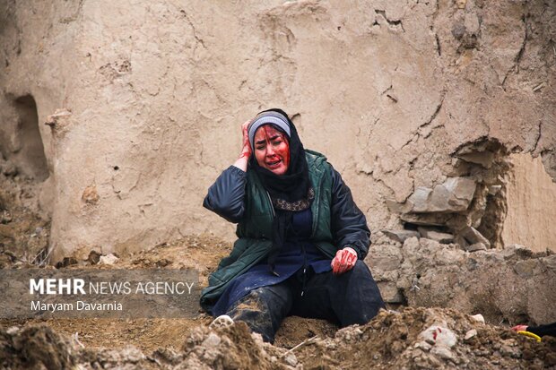 مانور زلزله ۶.۸ ریشتری و سیل در روستای باغچق بجنورد