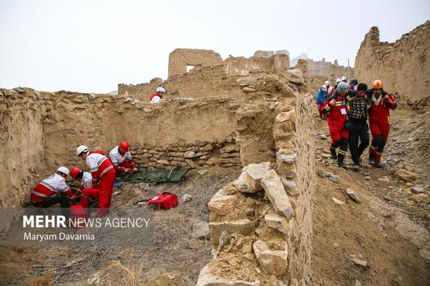 مانور زلزله ۶.۸ ریشتری و سیل در روستای باغچق بجنورد