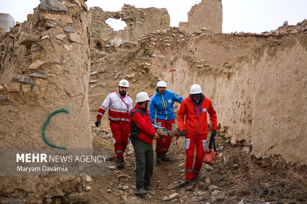 مانور زلزله ۶.۸ ریشتری و سیل در روستای باغچق بجنورد