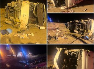 علت واژگونی اتوبوس در محور اصفهان–نطنز در دست بررسی است