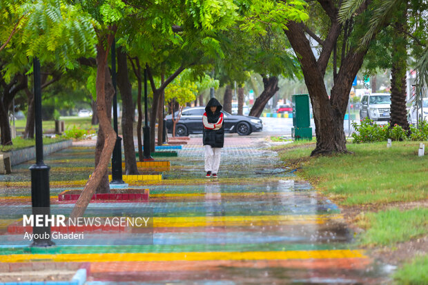 دومین بارش باران پاییزی در کنارک