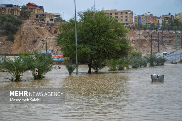باران و آبگرفتگی محلات در بندرعباس