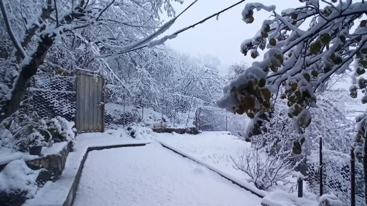 رخت سفید برف بر تن اشکورات رحیم‌آباد گیلان