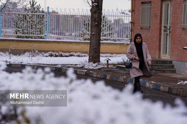 بارش اولین برف پاییزی در اردبیل