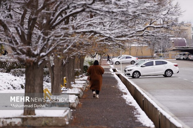 بارش اولین برف پاییزی در اردبیل