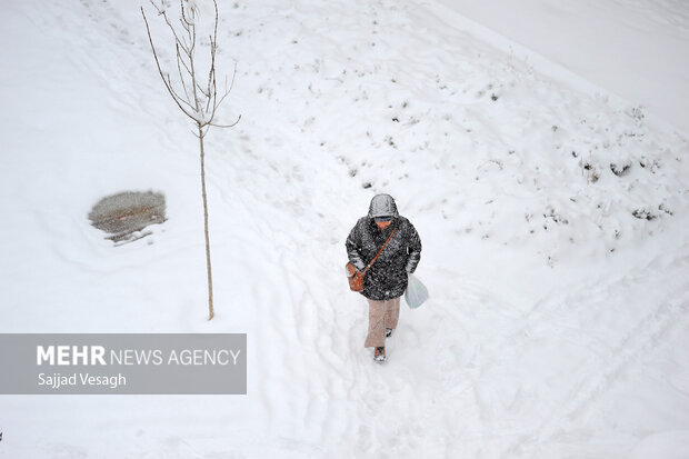 اولین برف سال در همدان