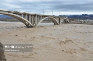 طغیان رودخانه آبنما رودان در موج سوم بارندگی
