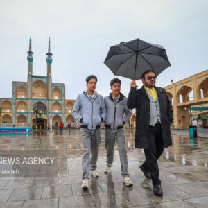 بارش باران پاییزی در یزد