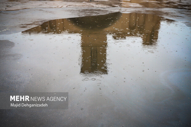 بارش باران پاییزی در یزد