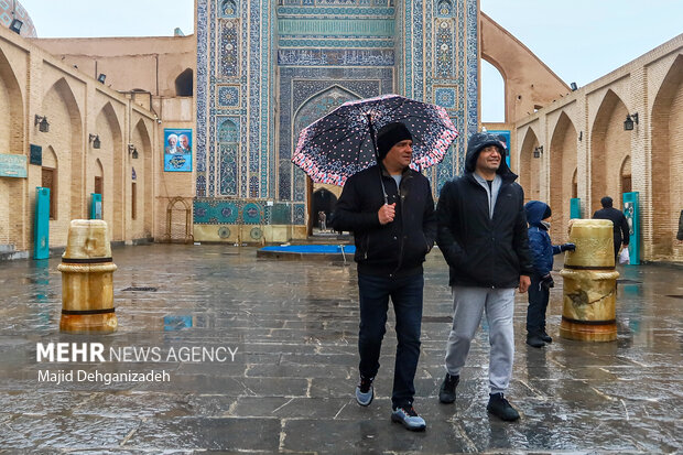 بارش باران پاییزی در یزد