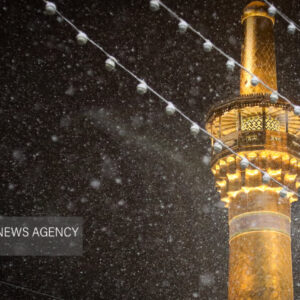 بارش برف در حرم امام رضا(ع)