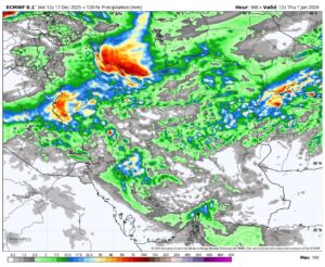 تشدید سامانه بارشی در ۴ استان؛ پایان بارش‌ها در اغلب نقاط کشور از فردا