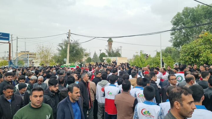 تشییع پیکر امدادگر شهید هلال احمر در جهرم