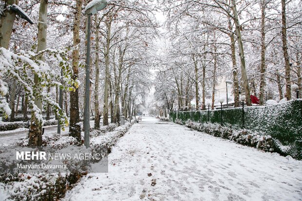 بارش برف در آخرین روز پاییز در بجنورد
