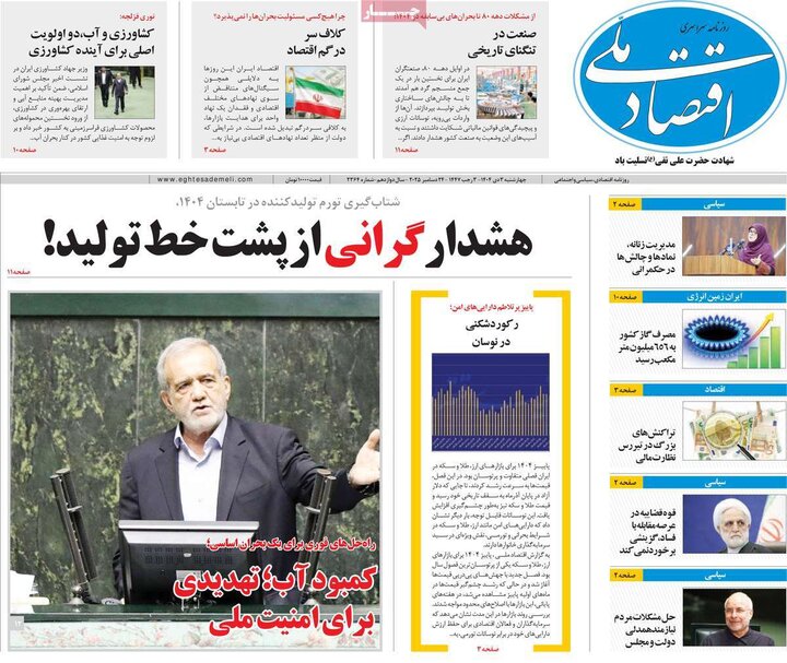 روزنامه اقتصادی ۳ دی ۱۴۰۴