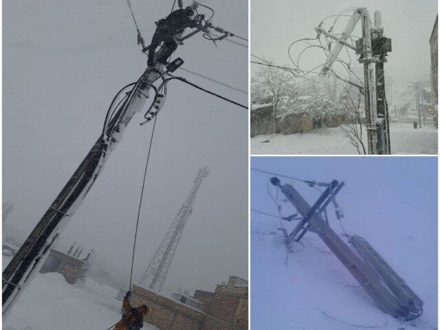 اتصال ۱۰۶ روستای کردستان به شبکه سراسری برق پس از بارش برف