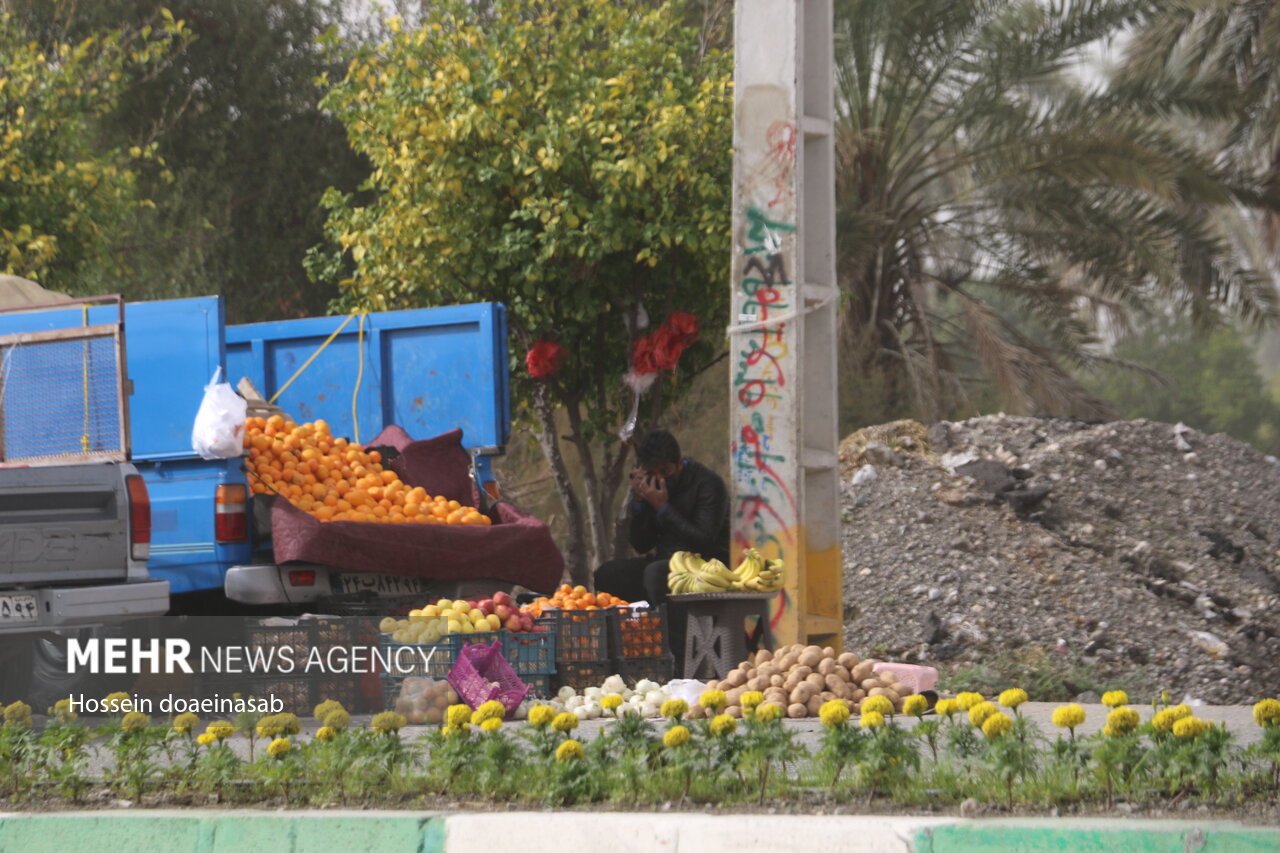 ورود طوفان و گرد و خاک به هرمزگان؛ گرد و خاک هشتبندی را در نوردید