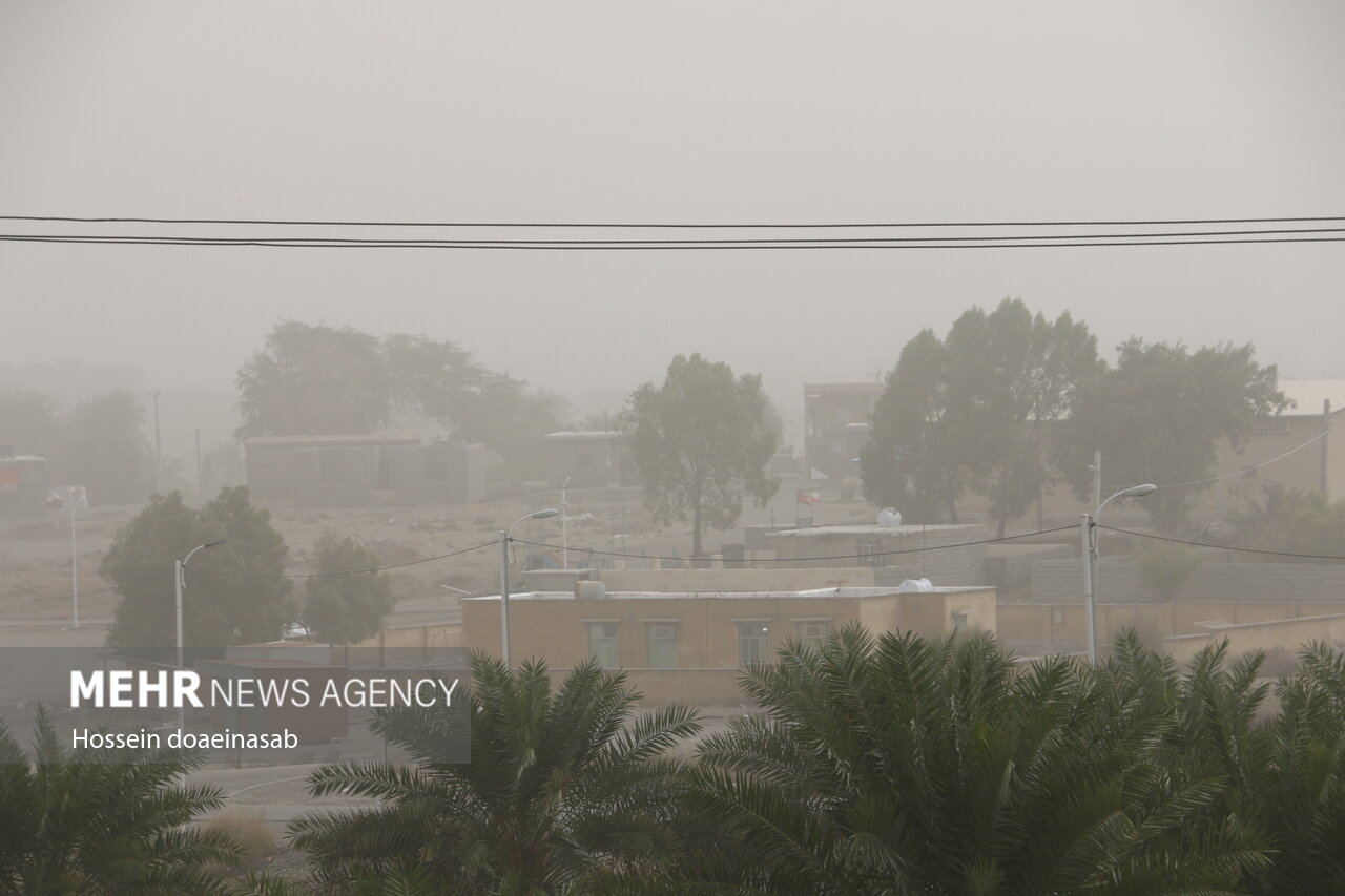 ورود طوفان و گرد و خاک به هرمزگان؛ گرد و خاک هشتبندی را در نوردید