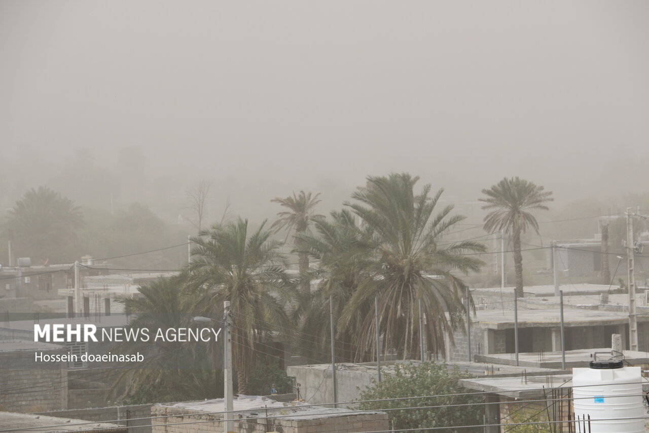 ورود طوفان و گرد و خاک به هرمزگان؛ گرد و خاک هشتبندی را در نوردید