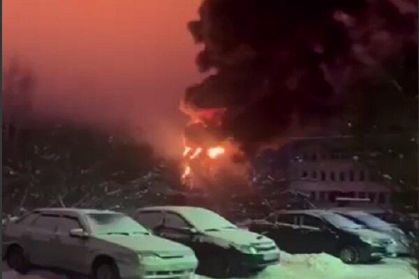 حمله پهپادی به انبار نفت «کامباین تمپ» روسیه+ فیلم