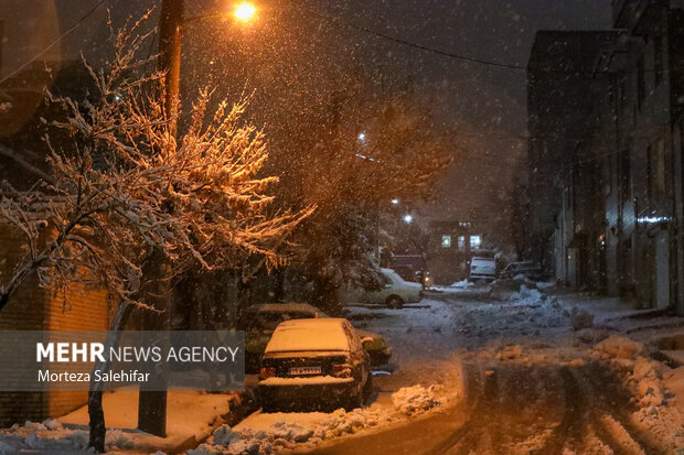 شادی شبانه مردم اشنویه به دلیل بارش برف