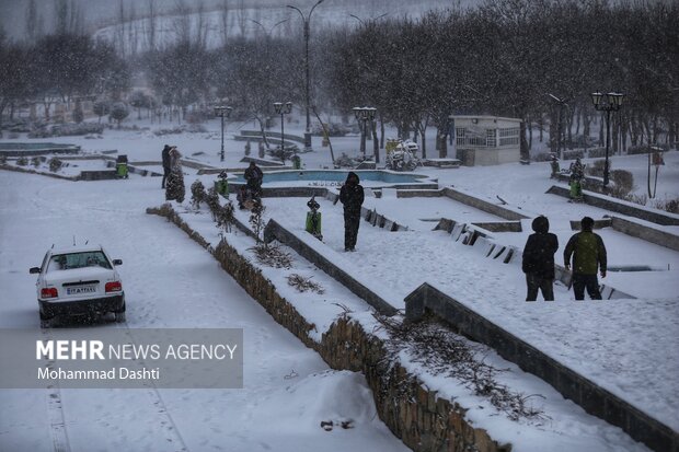 بارش برف و کولاک شدید در اردبیل