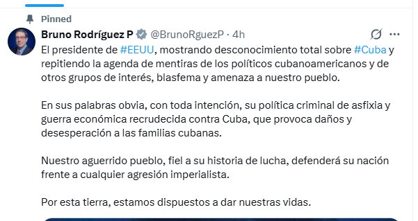 کوبا: ​برای سرزمین‌مان، آماده‌ایم جان خود را فدا کنیم