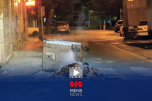 تصاویری از حمله شبانه اغتشاشگران به مقر نظامی خشکبیجار