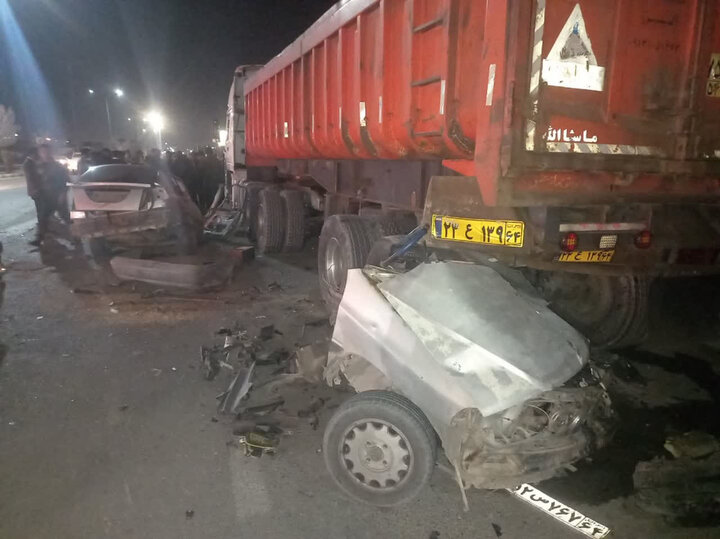 دستوار: راننده ۱۸ ساله سواری پراید در تصادف با تریلر جان باخت