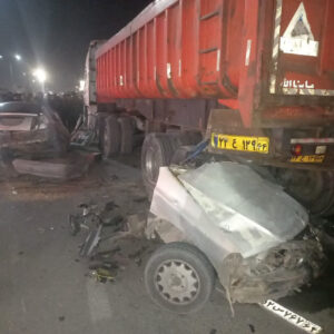 دستوار: راننده ۱۸ ساله سواری پراید در تصادف با تریلر جان باخت