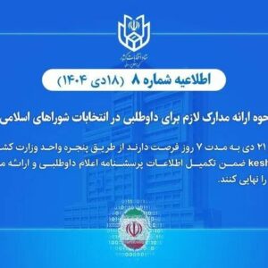 اعلام نحوه ارائه مدارک لازم برای داوطلبی در انتخابات شوراهای اسلامی